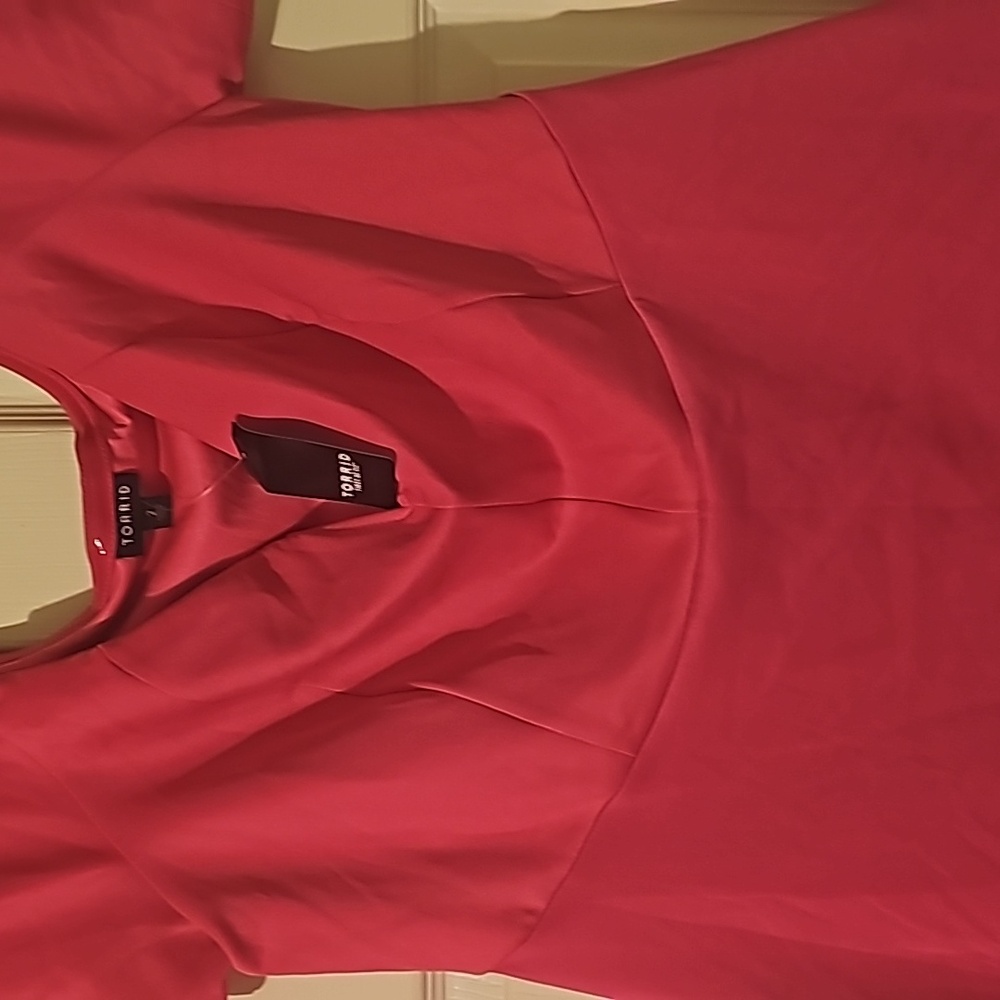 Torrid top in a beautiful fushia pink color...small v cut in the front area.